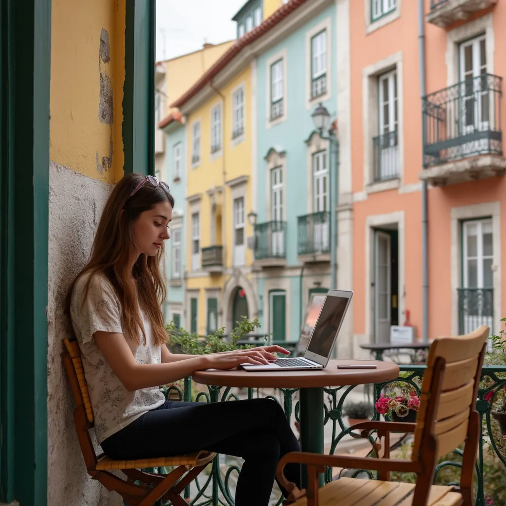 Digital nomad working in Portugal