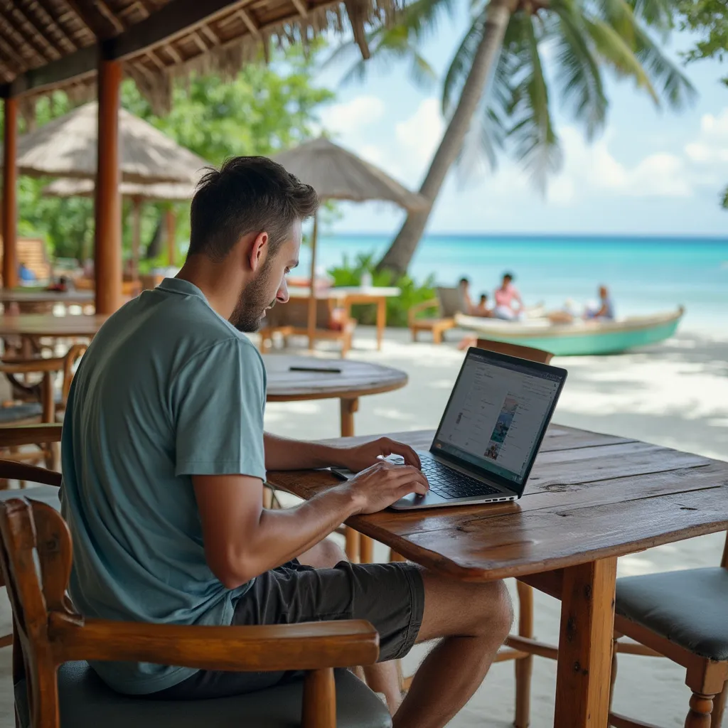 Digital nomad working in Thailand